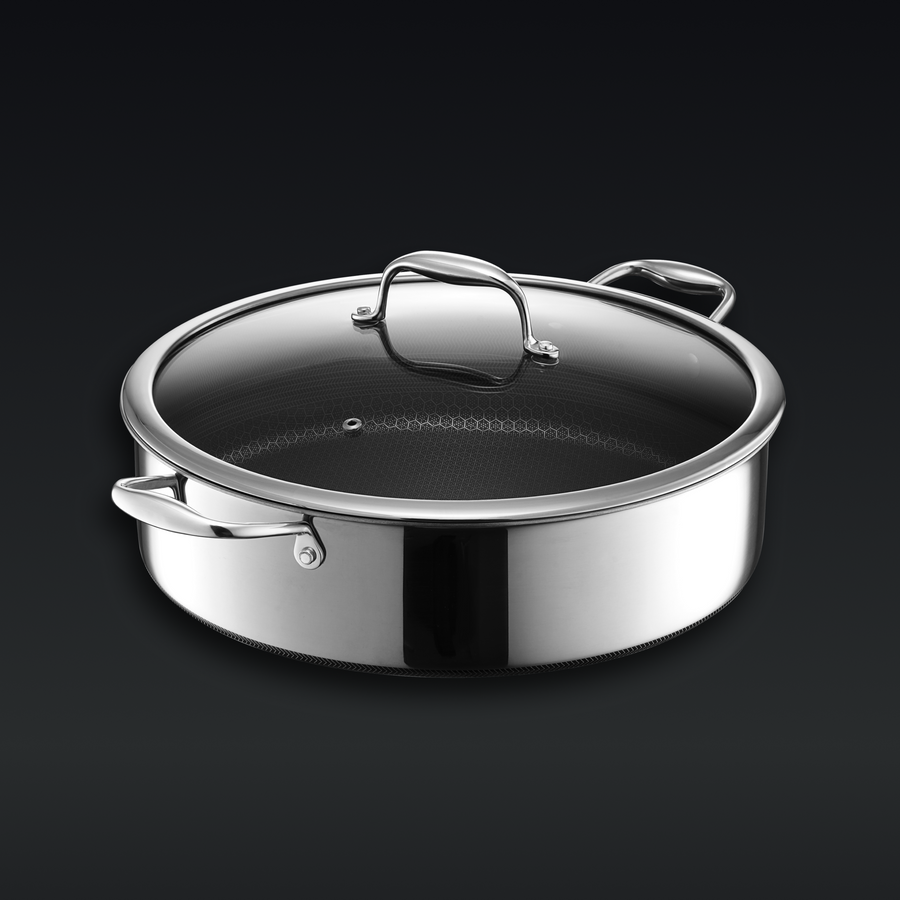 Hybrid Deep Sauté Pan/Chicken Fryer with Lid, 7-Qt